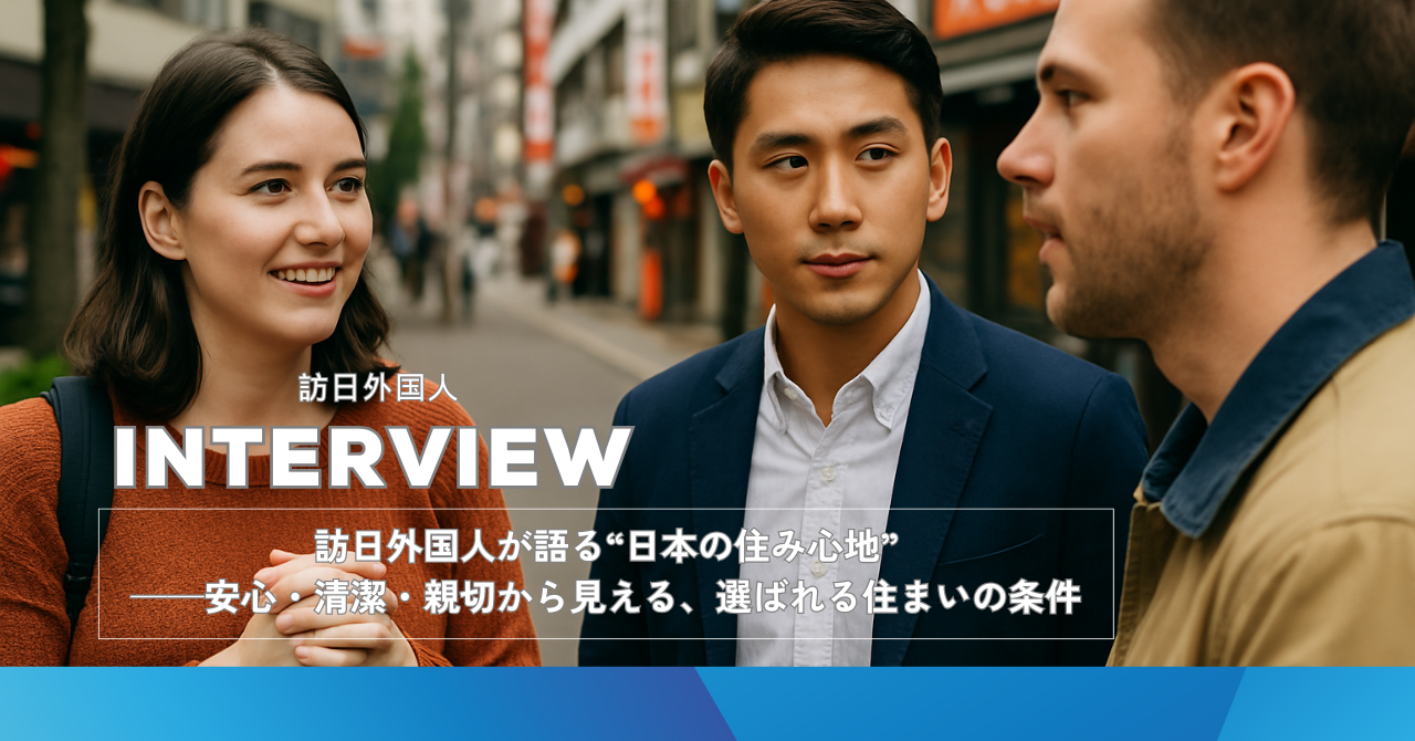 「訪日外国人が語る“日本の住み心地” ──安心・清潔・親切から見える、選ばれる住まいの条件」のアイキャッチ画像
